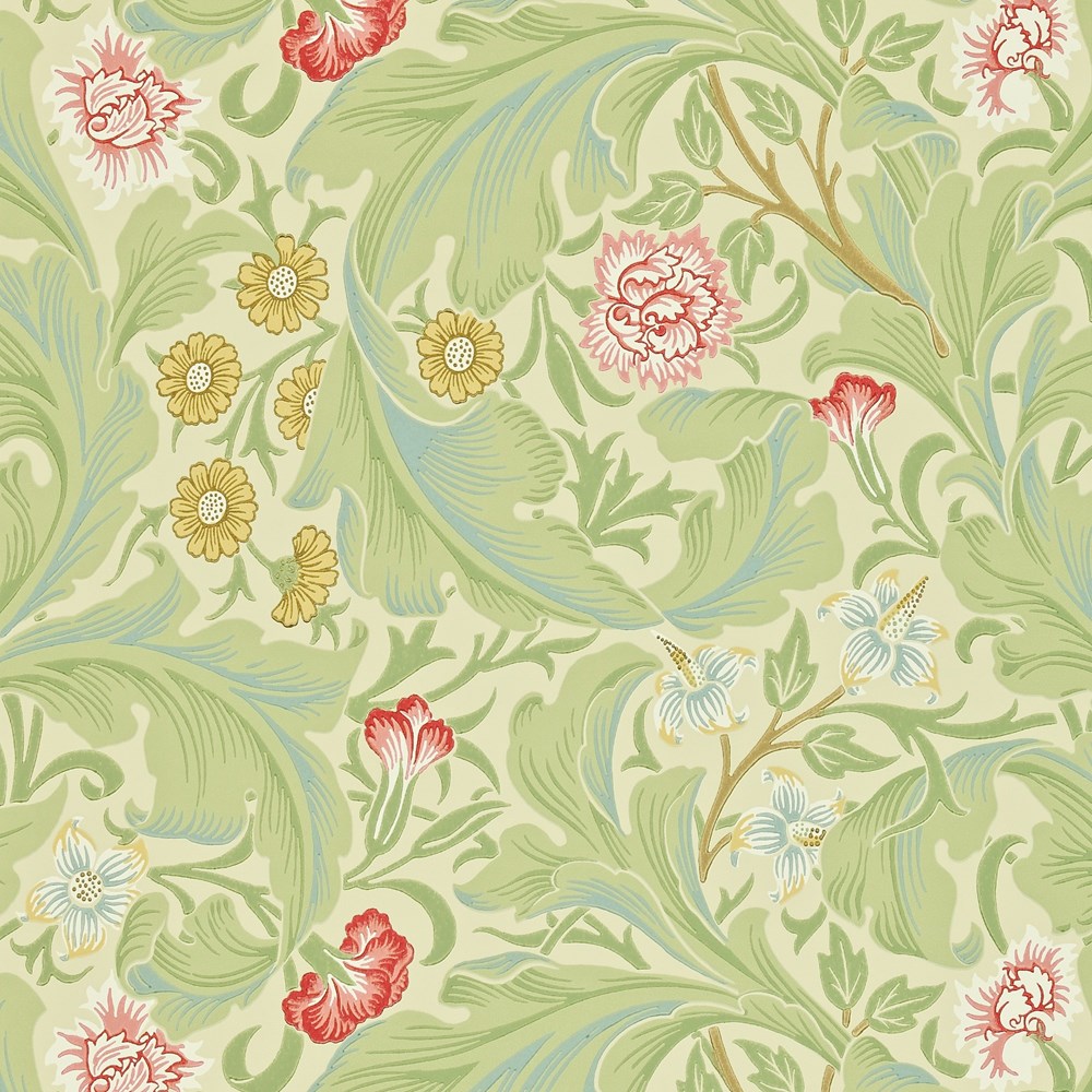 Leicester Wallpaper 212543 by Morris & Co Green Coral